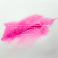 a pink watercolor painting with a quote on it